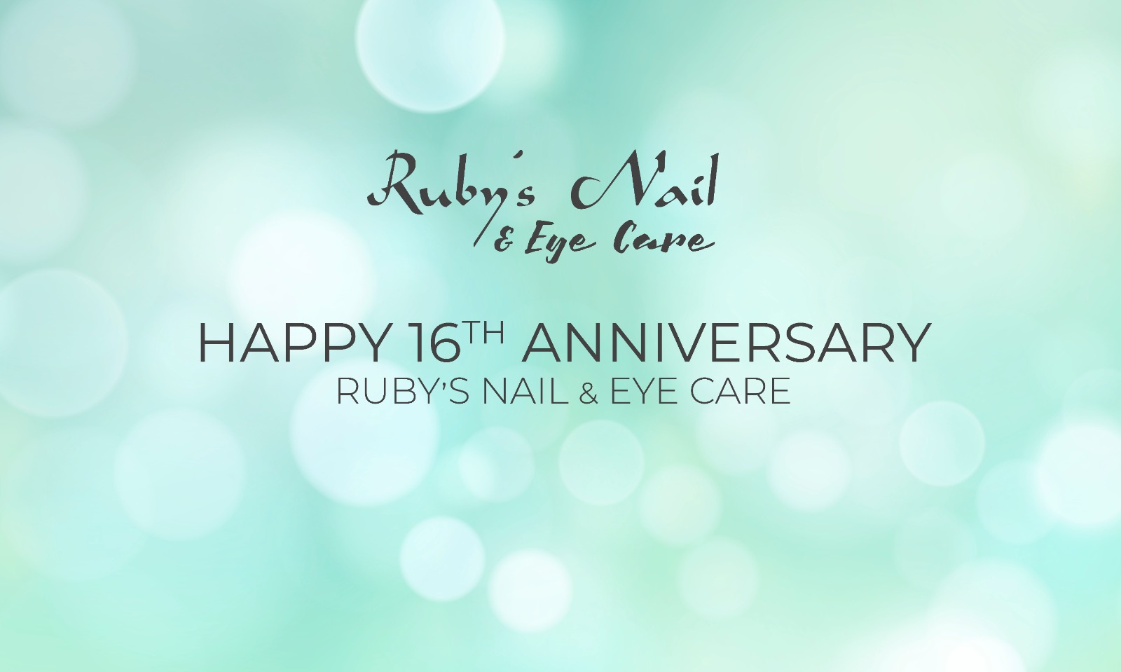 Tsim Sha Tsui Hau Fook Street Ruby's Nail and Eye Care RNEC 16th Anniversary Promotion Poster